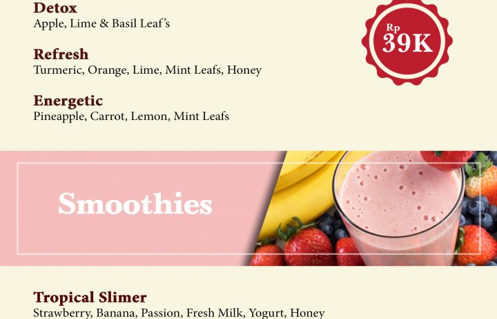  1) healthy juice & smoothies 