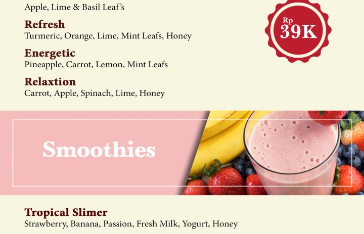  1) healthy juice & smoothies 