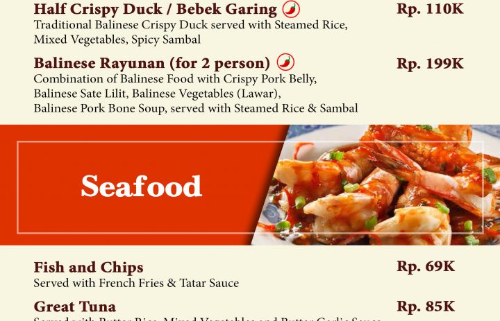  21) special menu & seafood 